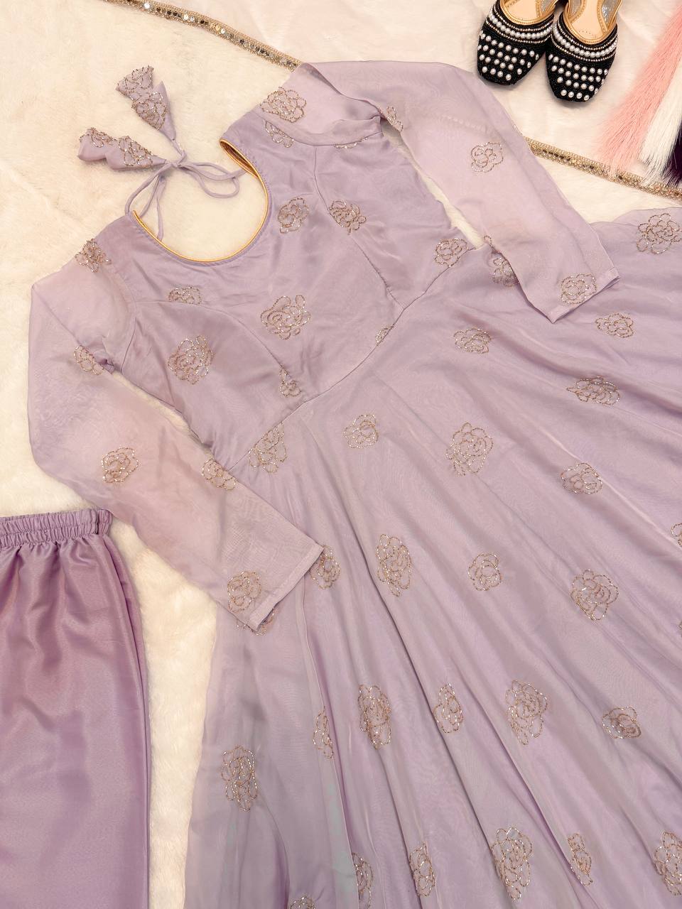 The Ethereal Sage Gilded A-Line Couture
